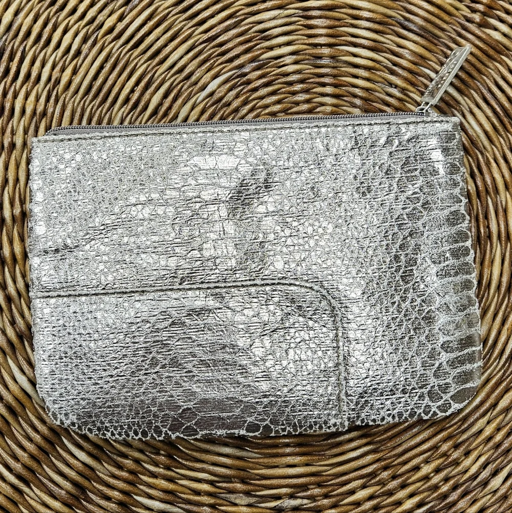 Jimmy Choo Parfums Bag Crackle Silver Zip Travel